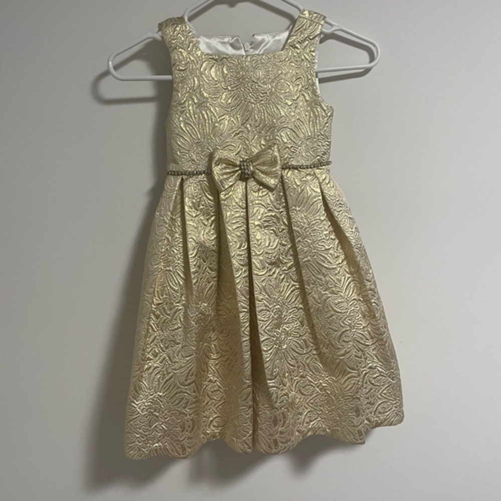 Elegant Gold Little Girls Dress